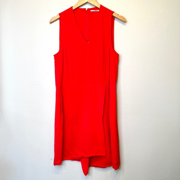 J Brand | Mina Dress Masai Masa V-Neck Side Hip Pockets Asymmetrical Mini Dress - Picture 4 of 16